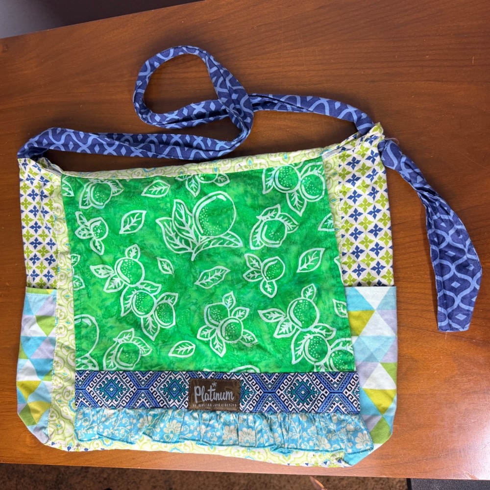 Matilda Jane Platinum Bag Women's Green Blue Floral Patchwork Crossbody Tote